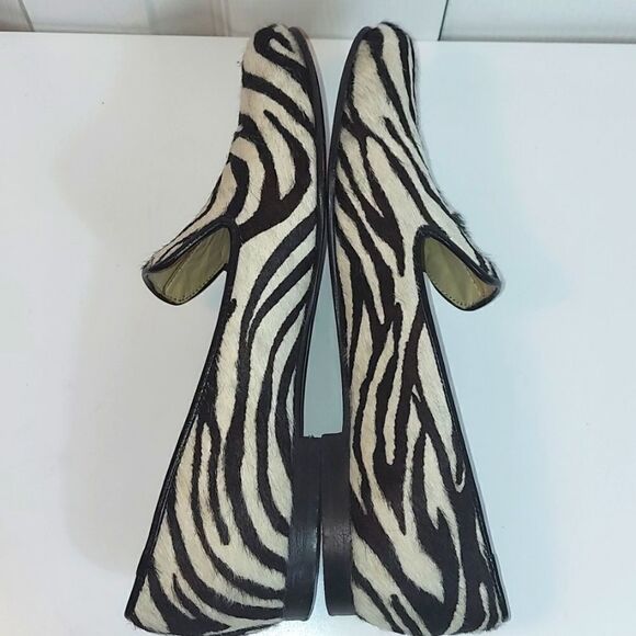 Peter Kent Zebra Print Calf Hair Loafers Sz 37 - Picture 8 of 11